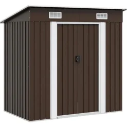 Förvaringsbod brun 194x121x181 cm stål