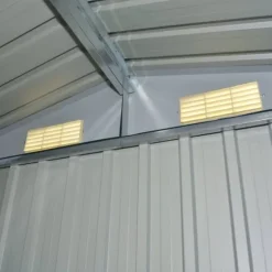 Förvaringsbod i galvaniserad metall - Uteförråd för redskap | Färg: Grå | Storlek: 204x132x186 cm