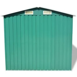 Förvaringsbod i metall grön 204x132x186 cm