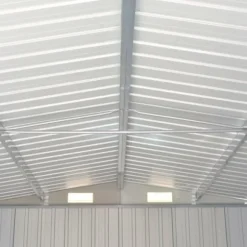 Förvaringsskjul i galvaniserat stål - Hållbart trädgårdsskjul | Färg: Grön | Storlek: 257x779x181 cm