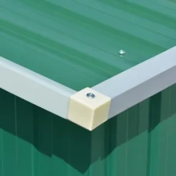 Förvaringsskjul i galvaniserat stål - Hållbart trädgårdsskjul | Färg: Grön | Storlek: 257x779x181 cm