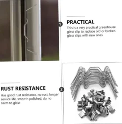 Fästklämma för växthusglaspanel med W-spik och Z-spänne 100 st