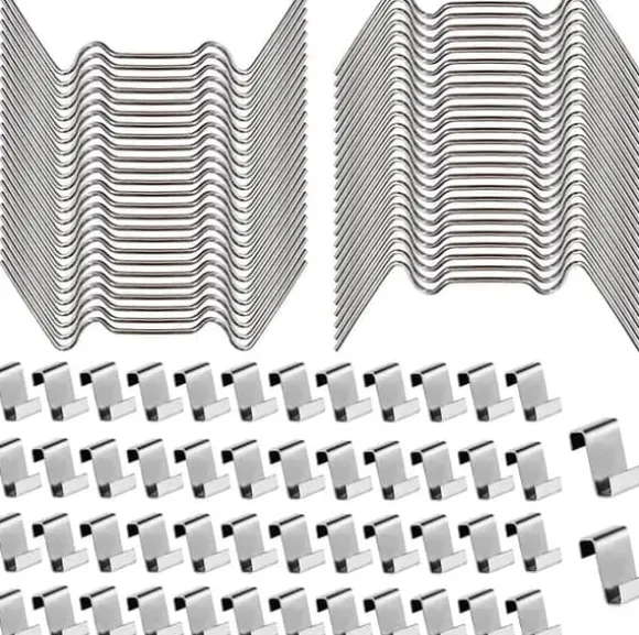 Fästklämmor för värmehus glasplatta 100-Piece Silver