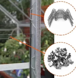 Fästklämmor för värmehus glasplatta 100-Piece Silver