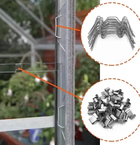 Fästklämmor för värmehus glasplatta 100-Piece Silver