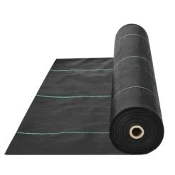 5FTx250FT Premium kraftig ogräsbarriär, 5OZ geotextil, hög permeabilitet för effektiv ogräsbekämpning och landskap.