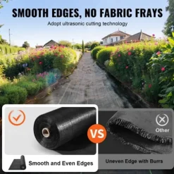 5FTx250FT Premium kraftig ogräsbarriär, 5OZ geotextil, hög permeabilitet för effektiv ogräsbekämpning och landskap.