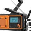 Fuleadture Handvevsradio 4000mAh, AM/FM/SW Väderradio, Solcell Vevradio, SOS & Ficklampa för Nödsituationer