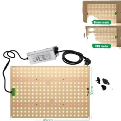 Fullspektrum LED-växtljus, 3000K/5000K färgspektrum, dimbar prestanda,QBK1200Plus