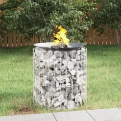 Gabion för eldstad Ø 50 cm galvaniserat järn