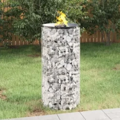 Gabion för eldstad Ø 50 cm galvaniserat järn