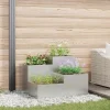 Galvaniserad planteringslåda för utomhusbruk | Storlek: 100x100x60 cm | Färg: Silver