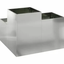 Galvaniserad planteringslåda för utomhusbruk | Storlek: 100x100x60 cm | Färg: Silver