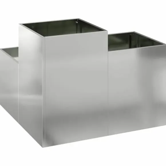 Galvaniserad planteringslåda för utomhusbruk | Storlek: 100x100x60 cm | Färg: Silver