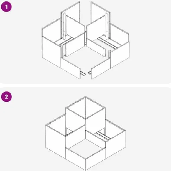 Galvaniserad planteringslåda för utomhusbruk | Storlek: 100x100x60 cm | Färg: Silver