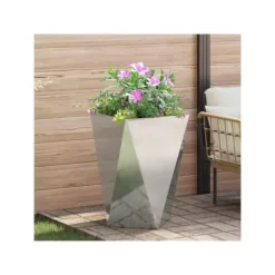 Galvaniserad stålplanterare - vidaXL - Silver - 50x50x75 cm - Monteras krävs - Robust - Utomhusbruk