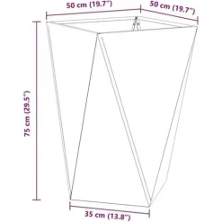 Galvaniserad stålplanterare - vidaXL - Silver - 50x50x75 cm - Monteras krävs - Robust - Utomhusbruk