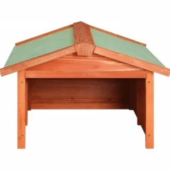 Garage för robotgräsklippare i granträ - Skydd för gräsklippare | Storlek: 72x87x50 cm