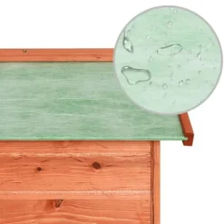 Garage för robotgräsklippare i granträ - Skydd för gräsklippare | Storlek: 72x87x50 cm