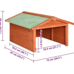 Garage för robotgräsklippare i granträ - Skydd för gräsklippare | Storlek: 72x87x50 cm