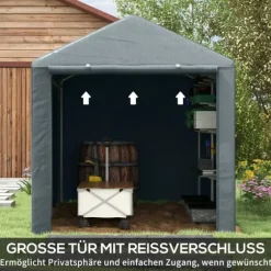 Garage Tält, 160x218x172 cm, Mörkgrå