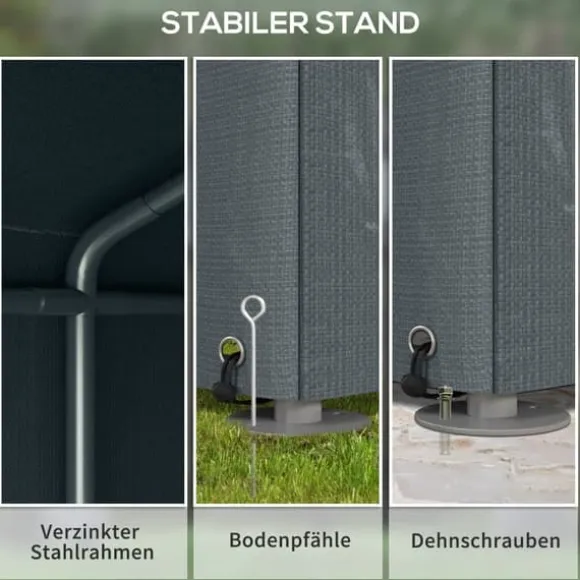 Garagetält 1,6×2,18×1,72 m UV-skydd, vattenavvisande, rullport, grå
