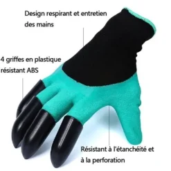 Garden Genie trädgårdshandskar - Garden Genie varumärke - Med ABS plastklor - Grön färg