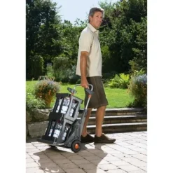 GARDENA Mobil Trädgårdsvagn - Metallram - Justerbar Väskhöjd - Max. 70 kg - Blå