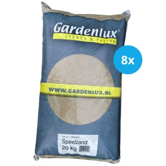 Gardenlux Play Sand - Sandlåda Sand - Sand till Sandlåda - Certifierad - Värdepack 8 x 20 kg