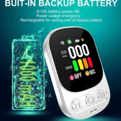 Gasdetektor 4i1 - 4i1 Plug - CO- och bränngasalarm HD08G-B