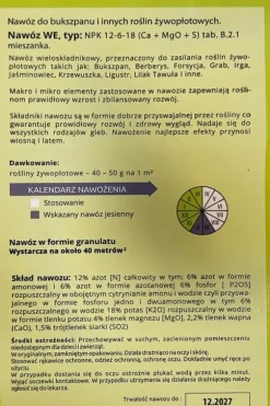 GÖDSEL FÖR BUKSTRÄD OCH HÄCKAR FORTEFOSKA 1 KG GRANULAT MYCKET EFFEKTIVT