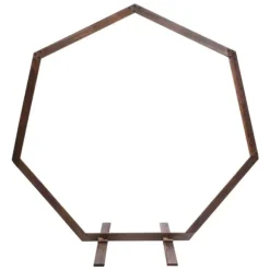 Geometrisk bröllopsbåge i trä - Bakgrundsstativ - Retro stil - Polerad yta - Längd 2,24 m - Höjd 2,19 m - Storlek M - Brun