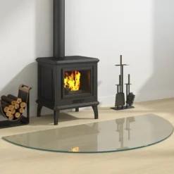 Glasskiva för öppen spis halvrund 1200x600 mm