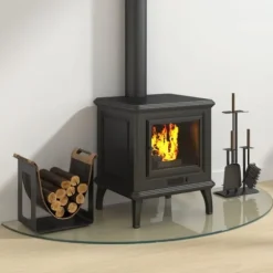 Glasskiva för öppen spis halvrund 1200x500 mm