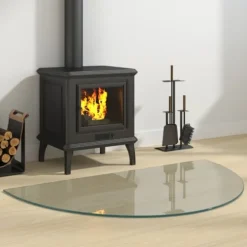 Glasskiva för öppen spis halvrund 1000x600 mm