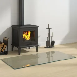 Glasskiva för öppen spis rektangulär 100x50 cm