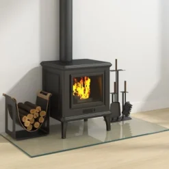 Glasskiva för öppen spis rektangulär 100x50 cm