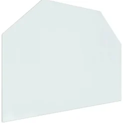 Glasskiva för öppen spis sexkantig 80x60 cm