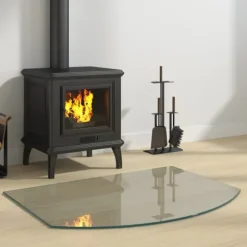 Glasskiva för öppen spis 80x60 cm