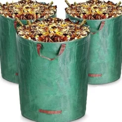 GOTOTOP Trädgårdspåsar - 272L - Rivtålig - Återvinning av löv Gräsavfall - Grön