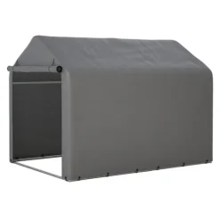 Grå Cykelgarage / Redskapsbod 160x220x165 cm med rullport, vattentätt PE-material