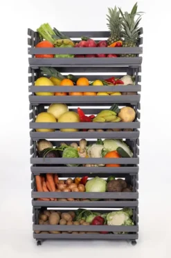 Grå grönsakslådor på hjul RAWA /bredd 77cm