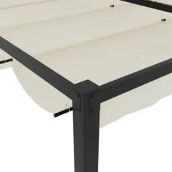 Gräddvit paviljong med infällbart tak - Trädgårdspaviljong | Storlek: 3x3 m | Material: Stål