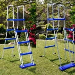 GRE Piscine stål Haiti 730x375 cm h 132 cm - Vit