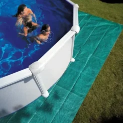 GRE Piscine stål Haiti 730x375 cm h 132 cm - Vit