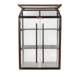 Greenspot Miniväxthus för balkong och terrass 80 x 42 x 120 cm - Balkongväxthus för övervintring av örter, blommor, plantor - Ursprungsfärg Mörk rosen | CDON