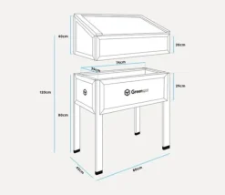 Greenspot Miniväxthus med lock för balkong och terrass 80x45x120 cm - Växthus på träplattform, Upphöjd träbädd, Kallram med lock på höga ben, Mörk ros | CDON