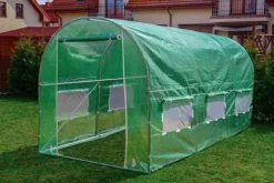 Grön tunnelväxthus 450x200x200cm för hobbyträdgårdsmästare - Hållbart, enkel montering, UV-beständigt