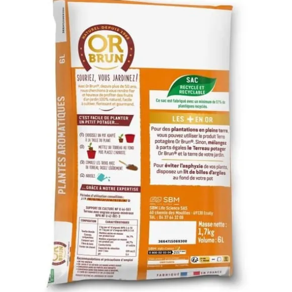 Grönsaksjord & Aromatiska växter - OR BRUN - OBRTARO6U - 6L - Snabb tillväxt