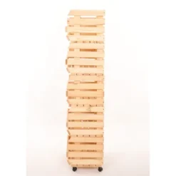 Grönsakslåda / trä låda för grönsaker / fruktställ / låda / hylla 132 x 37 x 30 cm med hjul / tall